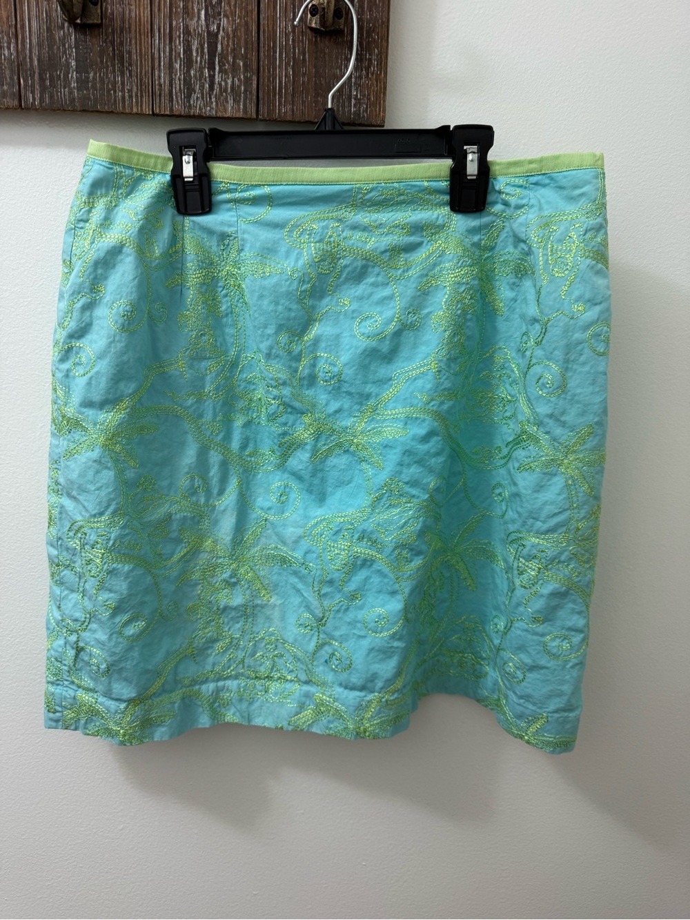 Vintage Lilly Pulitzer Green and Blue A-Line Skirt